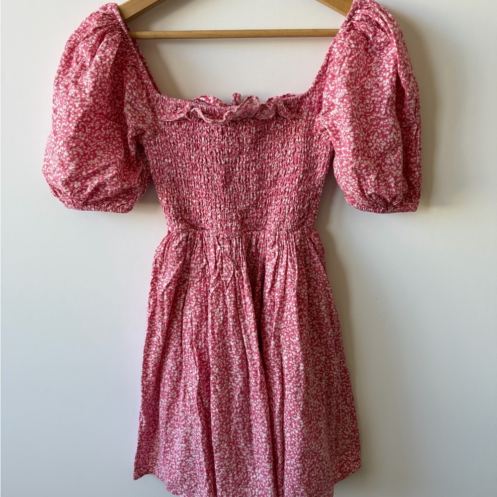 Abercrombie & Fitch Puff Sleeve Smocked Bodice Dress - Picture 3 of 7